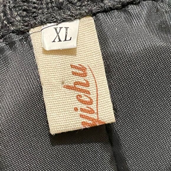 Yipon Yichu Yiponyichu A-Line Button Front Knit Collar Sleeves Swing Coat - Picture 14 of 16